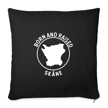 Skåne, Sweden - Born and Raised - Sofa pillowcase 17,3'' x 17,3'' (45 x 45 cm) - black - Front