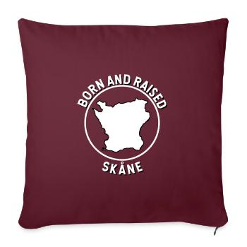 Skåne, Sweden - Born and Raised - Sofa pillowcase 17,3'' x 17,3'' (45 x 45 cm) - burgundy - Front