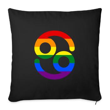 Zodiac sign Cancer LGBT - Sofa pillowcase 17,3'' x 17,3'' (45 x 45 cm) - black - Front