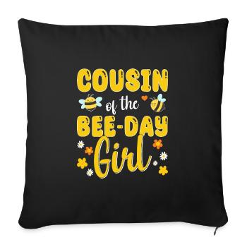 Cousin of Bee Day Girl's Birthday - Sofa pillowcase 17,3'' x 17,3'' (45 x 45 cm) - black - Front
