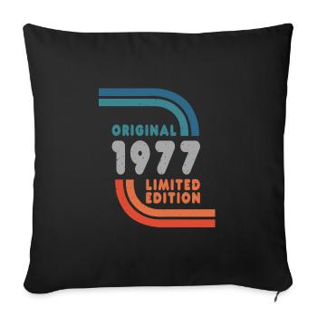 Né en 1977 Original Rétro Vintage Anniversaire Graphique - Housse de coussin décorative 45 x 45 cm - noir - Devant
