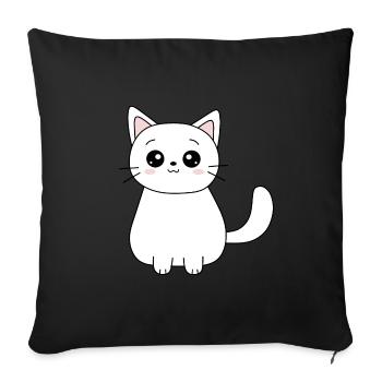 Kawaii Katze Kätzchen Geschenkideen Weihnachten - Sofakissenbezug 45 x 45 cm - Schwarz - Vorne