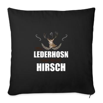 Basst Scho | Trachten Hirsch - Sofakissenbezug 45 x 45 cm - Schwarz - Vorne
