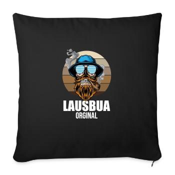 Lausbua Lederhosen - Sofakissenbezug 45 x 45 cm - Schwarz - Vorne