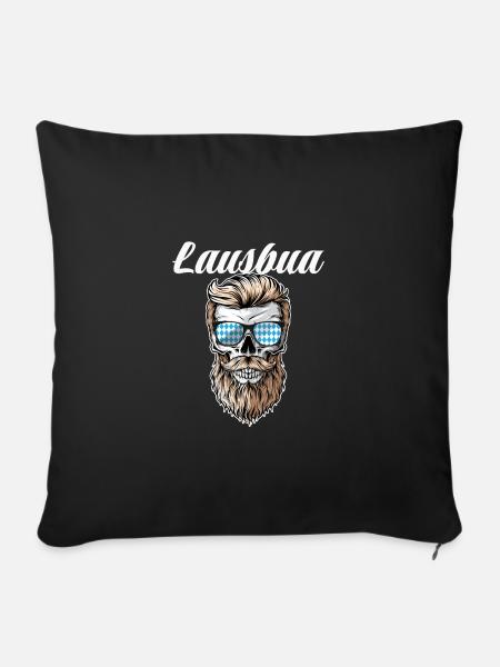 Lausbua Lederhosen - Sofakissenbezug 45 x 45 cm - Schwarz