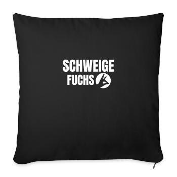 Lehrerin Erzieherin Schweigefuchs Abi Spruch - Sofakissenbezug 45 x 45 cm - Schwarz - Vorne