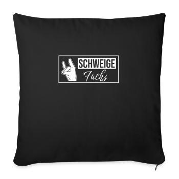 Lehrerin Erzieherin Schweigefuchs Abi Spruch - Sofakissenbezug 45 x 45 cm - Schwarz - Vorne
