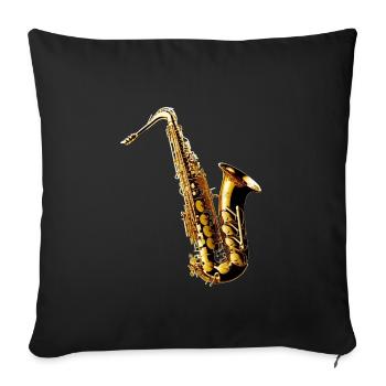 The saxophone is a fascinating instrument - Sofa pillowcase 17,3'' x 17,3'' (45 x 45 cm) - black - Front