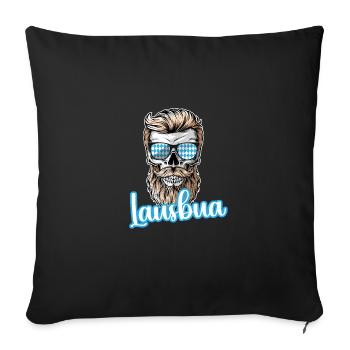 Lausbua Lausbub Lederhosen Trachten - Sofakissenbezug 45 x 45 cm - Schwarz - Vorne