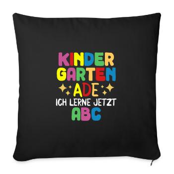 Kinder Kindergarten Ade Hallo Schule 2024 Lustiger - Sofakissenbezug 45 x 45 cm - Schwarz - Vorne