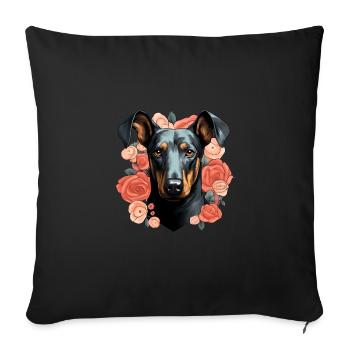 Dog Lover Dobermann Pinscher Hund Valentinstag - Sofakissenbezug 45 x 45 cm - Schwarz - Vorne