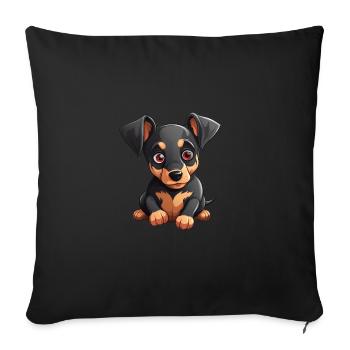 Dog Lover Dobermann Pinscher Hund Valentinstag - Sofakissenbezug 45 x 45 cm - Schwarz - Vorne