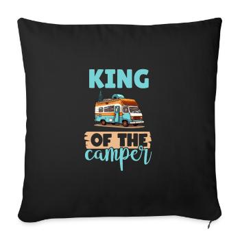 Camping-Liebhaber Wohnmobil für den Außenbereich - Sofakissenbezug 45 x 45 cm - Schwarz - Vorne