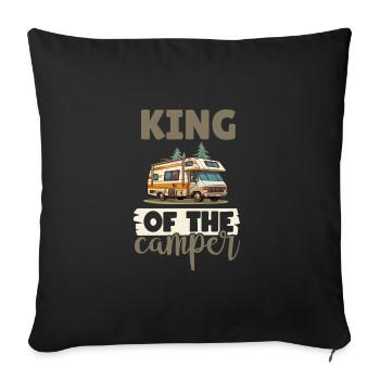Camping-Liebhaber Wohnmobil für den Außenbereich - Sofakissenbezug 45 x 45 cm - Schwarz - Vorne