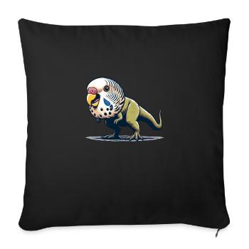 Wellensittich T-Rex - Sofakissenbezug 45 x 45 cm - Schwarz - Vorne