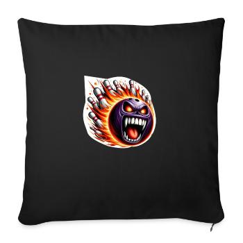 Feuer-Bowling - Sofakissenbezug 45 x 45 cm - Schwarz - Vorne