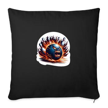 Feuer-Bowling - Sofakissenbezug 45 x 45 cm - Schwarz - Vorne