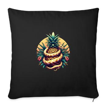 Python autour de l’ananas - Housse de coussin décorative 45 x 45 cm - noir - Devant