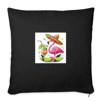Cinco de Mayo Flamingo - Housse de coussin décorative 45 x 45 cm - noir - Devant