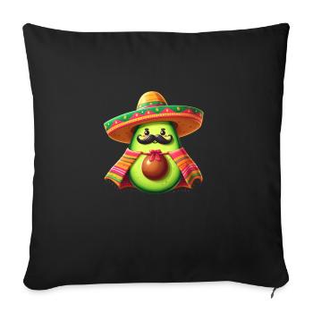 Cinco de Mayo Moustache à l’avocat - Housse de coussin décorative 45 x 45 cm - noir - Devant