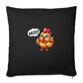 The chicken makes moo - Sofa pillowcase 17,3'' x 17,3'' (45 x 45 cm) - black - Front