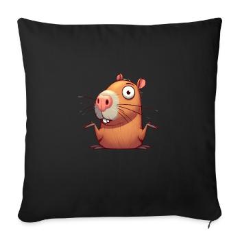 Confused Capybara - Sofa pillowcase 17,3'' x 17,3'' (45 x 45 cm) - black - Front
