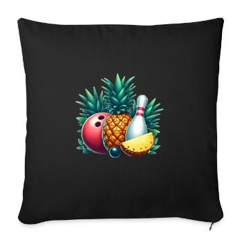 Bowling ball and pineapple - Sofa pillowcase 17,3'' x 17,3'' (45 x 45 cm) - black - Front