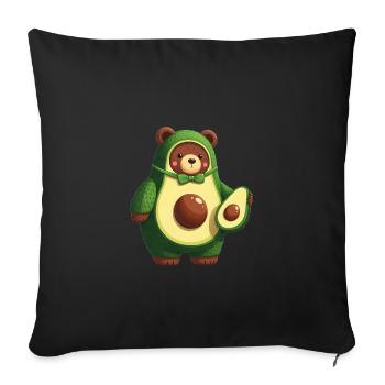 Avocado Bear - Fruity Animal Costumes - Sofa pillowcase 17,3'' x 17,3'' (45 x 45 cm) - black - Front