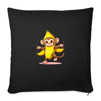 Singe banane - Housse de coussin décorative 45 x 45 cm - noir - Devant