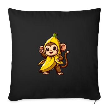Banana Monkey - Sofa pillowcase 17,3'' x 17,3'' (45 x 45 cm) - black - Front