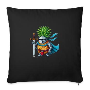 Ananas Ritter - Sofakissenbezug 45 x 45 cm - Schwarz - Vorne