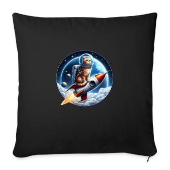 Astronaut Cat - Sofa pillowcase 17,3'' x 17,3'' (45 x 45 cm) - black - Front