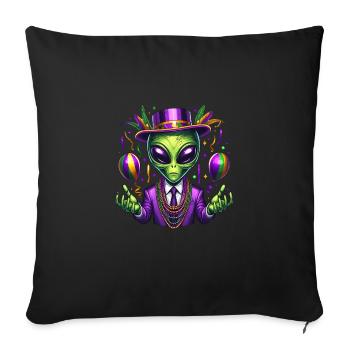 Mardi Gras Alien - Sofa pillowcase 17,3'' x 17,3'' (45 x 45 cm) - black - Front