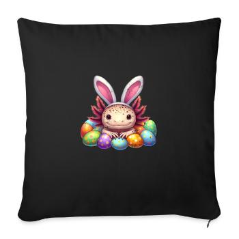 Oster Axolotl - Frohe Ostern - Sofakissenbezug 45 x 45 cm - Schwarz - Vorne