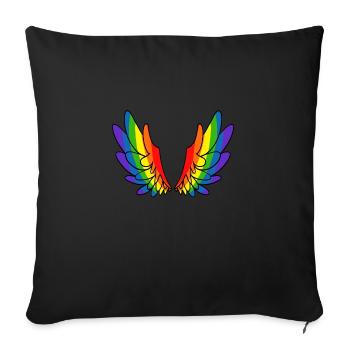 Rainbow Angel Wings - Angel Wings - Sofa pillowcase 17,3'' x 17,3'' (45 x 45 cm) - black - Front