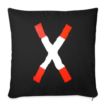Panneau ferroviaire - Housse de coussin décorative 45 x 45 cm - noir - Devant