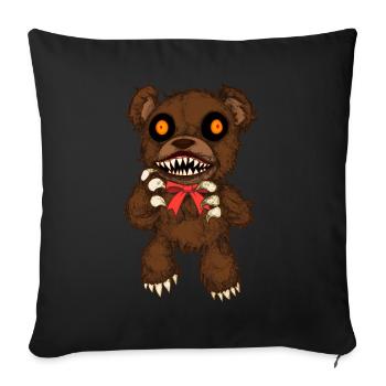 Zombie Teddy Horror Stuffed Animal Halloween - Sofa pillowcase 17,3'' x 17,3'' (45 x 45 cm) - black - Front