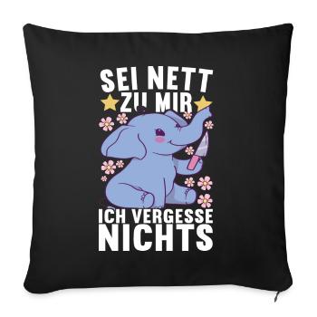 Lustige Sprüche Witzige Sprüche - Sofakissenbezug 45 x 45 cm - Schwarz - Vorne