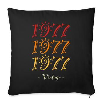 1977 vintage - Sofa pillowcase 17,3'' x 17,3'' (45 x 45 cm) - black - Front