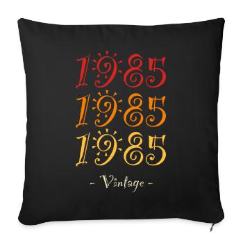 1985 vintage - Sofa pillowcase 17,3'' x 17,3'' (45 x 45 cm) - black - Front