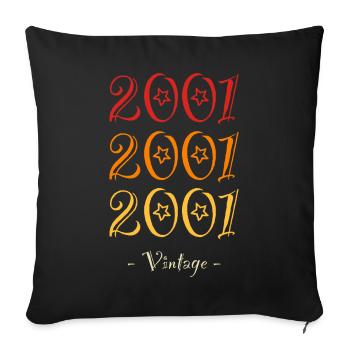 2001 vintage - Sofa pillowcase 17,3'' x 17,3'' (45 x 45 cm) - black - Front