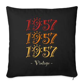 1957 vintage - Sofa pillowcase 17,3'' x 17,3'' (45 x 45 cm) - black - Front