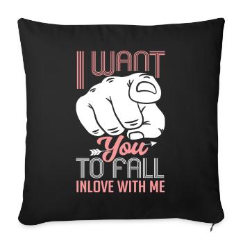 Index finger I want you to fall in love - Sofa pillowcase 17,3'' x 17,3'' (45 x 45 cm) - black - Front