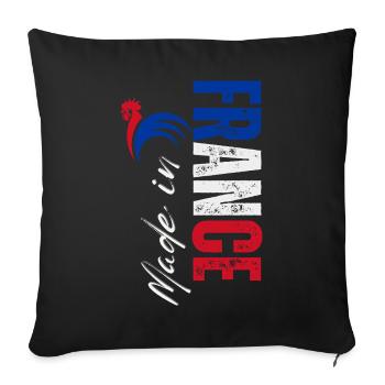 Made in France, I love France - Sofa pillowcase 17,3'' x 17,3'' (45 x 45 cm) - black - Front