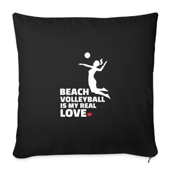 J’adore le beach-volley Plage élégante - Housse de coussin décorative 45 x 45 cm - noir - Devant