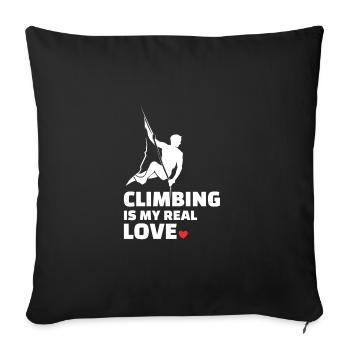 I love climbing for all mountain lovers - Sofa pillowcase 17,3'' x 17,3'' (45 x 45 cm) - black - Front