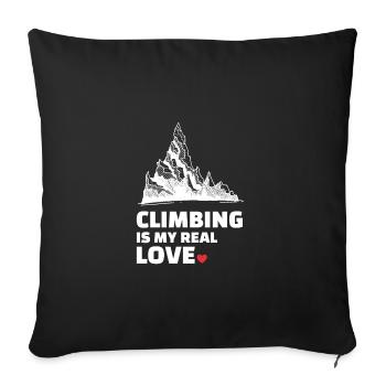 I love climbing for all mountain lovers - Sofa pillowcase 17,3'' x 17,3'' (45 x 45 cm) - black - Front