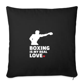 Ich Liebe Boxen Für Alle Boxer Und Boxliebhaber. - Sofakissenbezug 45 x 45 cm - Schwarz - Vorne