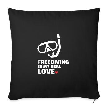 Freediving - Sofa pillowcase 17,3'' x 17,3'' (45 x 45 cm) - black - Front