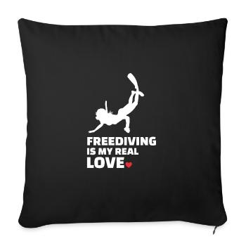 Freediving - Sofa pillowcase 17,3'' x 17,3'' (45 x 45 cm) - black - Front